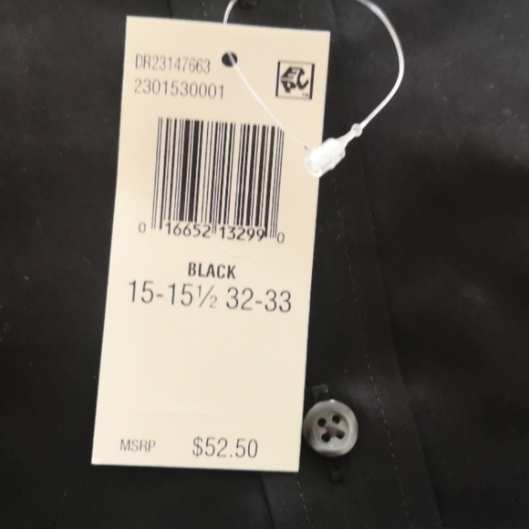 IZOD Men's Button-Down Black, 15-15.5, M 32/33 - Picture 6 of 6